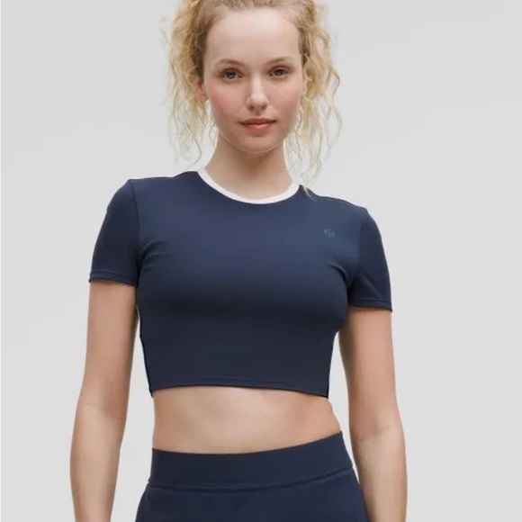 Women's Navy Crop Top - Picture 1 of 6